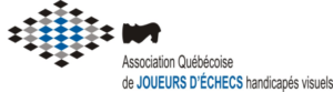 Logo. Association québécoise de joueurs d'échecs handicapés visuels.
